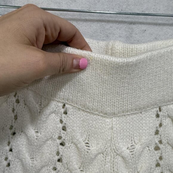 Sabo Pants Womens Medium White Knit Wide Leg Crochet Sweater AUS 10 USA 6 Boho - Picture 2 of 10